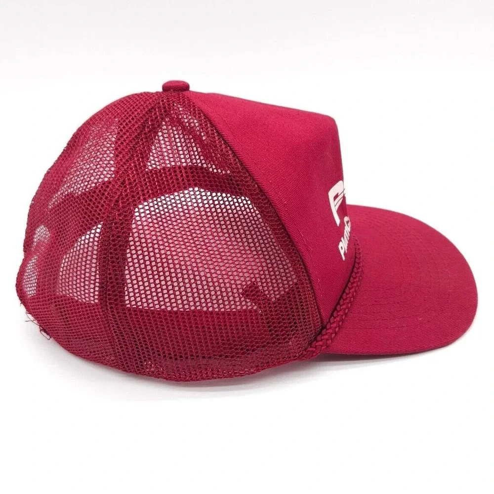 Plum Creek Golf Course Club Snapback Mesh Red‎ Baseball Cap Trucker Rope Hat VTG